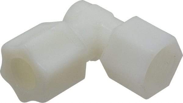 Made in USA - 1/2" Tube OD, Nylon Plastic Compression Tube Female Elbow - 1/2 NPT Pipe, 220°F Max, Plastic Grip - Americas Industrial Supply