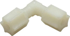 Made in USA - 1/4" Tube OD, Nylon Plastic Compression Tube Union Elbow - 220°F Max, Plastic Grip - Americas Industrial Supply