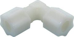 Made in USA - 1/2" Tube OD, Nylon Plastic Compression Tube Union Elbow - 220°F Max, Plastic Grip - Americas Industrial Supply