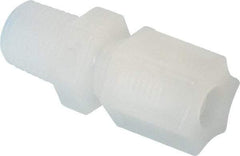 Made in USA - 5/16" Tube OD, Kynar Plastic Compression Tube Male Connector - 1/4 NPT Pipe, 275°F Max, Plastic Grip - Americas Industrial Supply