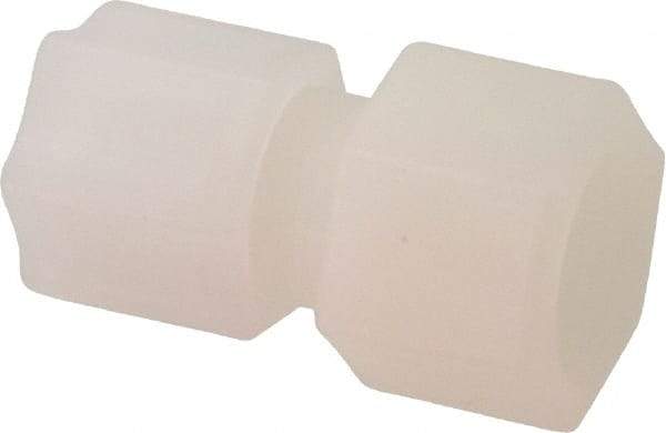 Made in USA - 1/2" Tube OD, Kynar Plastic Compression Tube Female Connector - 1/2 NPT Pipe, 275°F Max, Plastic Grip - Americas Industrial Supply