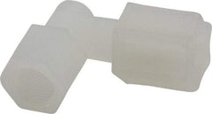 Made in USA - 1/4" Tube OD, Kynar Plastic Compression Tube Female Elbow - 1/8 NPT Pipe, 275°F Max, Plastic Grip - Americas Industrial Supply