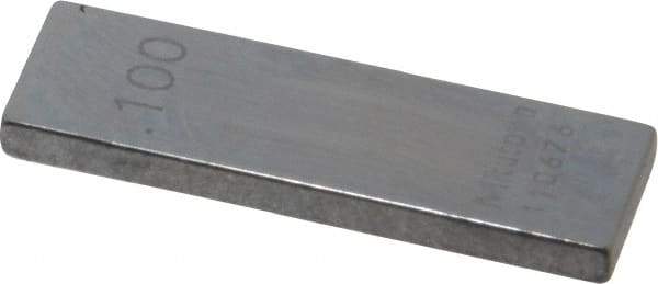 Mitutoyo - 0.1" Rectangular Steel Gage Block - Accuracy Grade AS-1, Includes Certificate of Inspection - Americas Industrial Supply