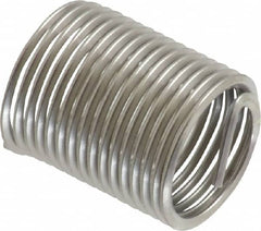 Heli-Coil - M10x1.00 Metric Fine, 20mm OAL, Free Running Helical Insert - 16-1/2 Free Coils, Tanged, Stainless Steel, Bright Finish, 2D Insert Length - Americas Industrial Supply