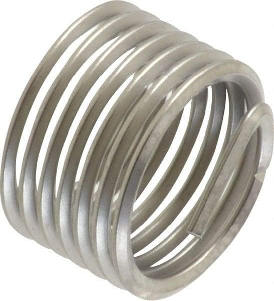 Heli-Coil - M12x1.25 Metric Fine, 12mm OAL, Free Running Helical Insert - 7-1/4 Free Coils, Tanged, 304 Stainless Steel, Bright Finish, 1D Insert Length - Americas Industrial Supply