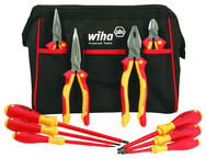 10 Piece - Insulated Pliers; Cutters; Slotted & Phillips Screwdrivers in Tool Box - Americas Industrial Supply