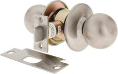 Yale - 1-3/8" Door Thickness, Stainless Steel Passage Knob Lockset - 2-3/4" Back Set, 2 Cylinder - Americas Industrial Supply