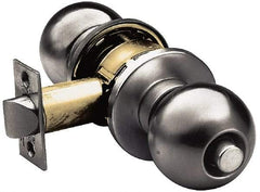 Yale - 1-3/8" Door Thickness, Stainless Steel Classroom Knob Lockset - 2-3/4" Back Set, 2 Cylinder - Americas Industrial Supply