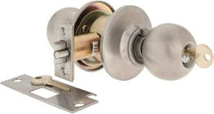 Yale - 1-3/8" Door Thickness, Stainless Steel Entrance Knob Lockset - 2-3/4" Back Set, 2 Cylinder - Americas Industrial Supply