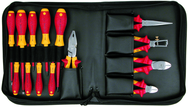14 Piece - Insulated Pliers; Cutters; Slotted & Phillips Screwdrivers; in Zipper Carry Case - Americas Industrial Supply