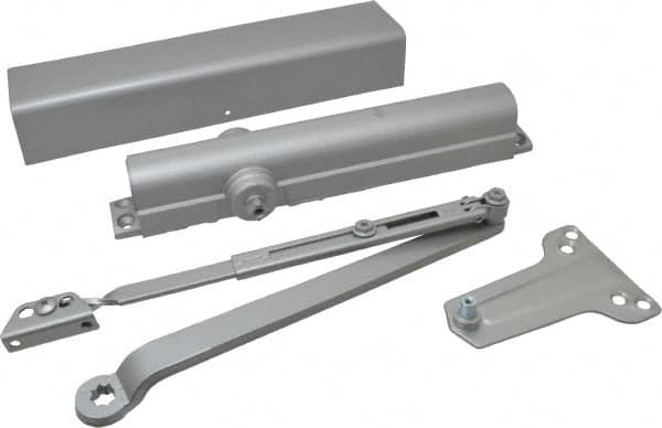 Norton Door Closers - Push & Pull Side Mount, Multi Size Closer Power Operated Damper - Aluminum Finish - Americas Industrial Supply