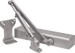 Norton Door Closers - Push & Pull Side Mount, Multi Size Closer Power Operated Damper - Aluminum Finish - Americas Industrial Supply