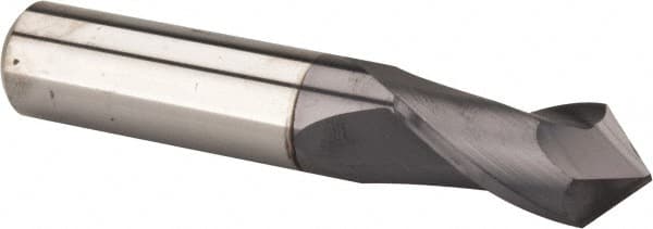 Melin Tool - 5/8" Diam, 1-1/4" LOC, 2 Flute, 90° Point Angle, Solid Carbide Drill Mill - AlTiN Finish, 3-1/2" OAL, 5/8" Shank Diam - Americas Industrial Supply