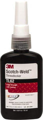 3M - 50 mL Bottle, Red, Medium Strength Liquid Threadlocker - Series TL62, 24 hr Full Cure Time, Hand Tool, Heat Removal - Americas Industrial Supply