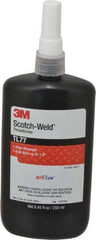 3M - 250 mL, Red, High Strength Liquid Threadlocker - Series TL77, 24 hr Full Cure Time, Hand Tool, Heat Removal - Americas Industrial Supply