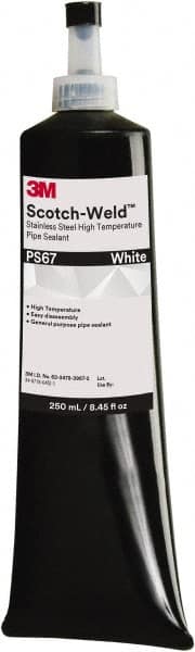 3M - 250 mL Bottle White Pipe Sealant - 400°F Max Working Temp, For Seal Hydraulic & Pneumatic Pipes & Fittings - Americas Industrial Supply