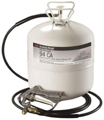 3M - 27.3 Lb Cartridge Clear Spray Adhesive - High Tack, 190°F Heat Resistance, 38 Sq Ft/Lb Sq Ft Coverage, Medium Strength Bond, 60 min Max Bonding Time, Flammable, Series HoldFast 70 - Americas Industrial Supply