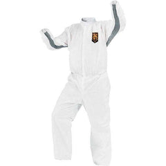 KleenGuard - Size 4XL SMS General Purpose Coveralls - White, Zipper Closure, Elastic Cuffs, with Boots, Serged Seams - Americas Industrial Supply