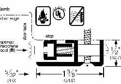 Pemko - 72" Long x 1-3/4" Wide, Adjustable Head & Jamb Weatherstripping - Clear Anodized Aluminum Finish - Americas Industrial Supply