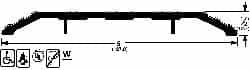 Pemko - 36" Long x 5" Wide x 1/2" High, Saddle Threshold - Gray PemKote Skid Resistant Surface - Americas Industrial Supply