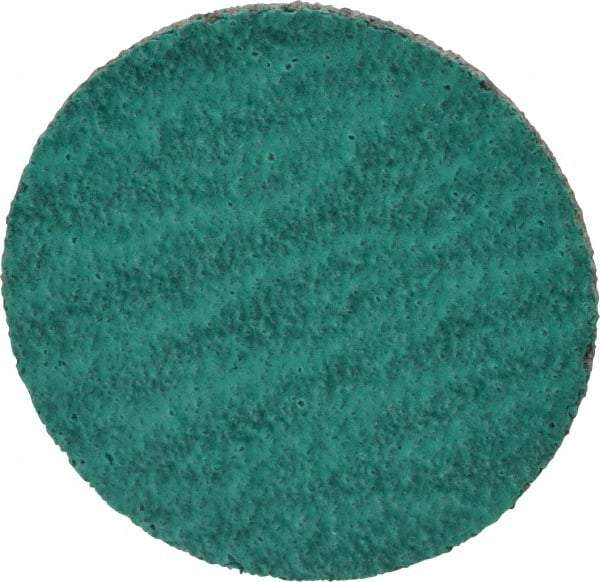 Standard Abrasives - 1-1/2" Disc Diam, 80 Grit, Zirconia Alumina Quick Change Disc - Type S Attaching System, Coated, Green, Medium Grade, 30,000 RPM - Americas Industrial Supply