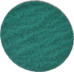 Standard Abrasives - 1-1/2" Disc Diam, 80 Grit, Zirconia Alumina Quick Change Disc - Type S Attaching System, Coated, Green, Medium Grade, 30,000 RPM - Americas Industrial Supply