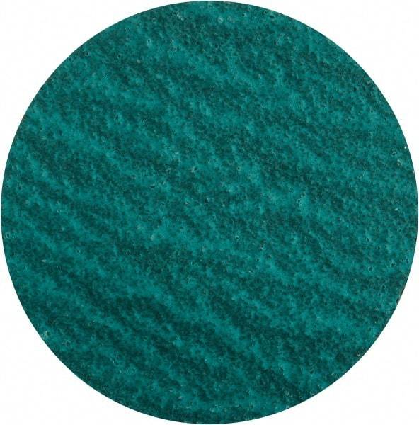 Standard Abrasives - 2" Disc Diam, 80 Grit, Zirconia Alumina Quick Change Disc - Type S Attaching System, Coated, Green, Medium Grade, 20,000 RPM - Americas Industrial Supply