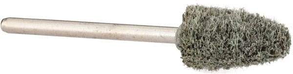 Standard Abrasives - 3/8" Head Diam x 3/4" Thickness, B52, Pointed End, Aluminum Oxide Mounted Point - Light Gray, Fine Grade, 45,300 RPM - Americas Industrial Supply