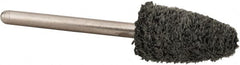 Standard Abrasives - 3/8" Head Diam x 3/4" Thickness, B52, Pointed End, Aluminum Oxide Mounted Point - Black, Fine Grade, 45,300 RPM - Americas Industrial Supply