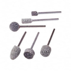 Standard Abrasives - 1/2" Head Diam x 1/2" Thickness, B121, Ball End, Aluminum Oxide Mounted Point - Dark Gray, 45,300 RPM - Americas Industrial Supply