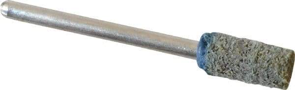Standard Abrasives - 1/4" Head Diam x 1/2" Thickness, W163, Cylinder End, Aluminum Oxide Mounted Point - Blue, 60,000 RPM - Americas Industrial Supply