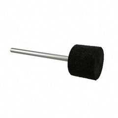 Standard Abrasives - 1/2" Head Diam x 1/2" Thickness, W185, Cylinder End, Aluminum Oxide Mounted Point - Black, Fine Grade, 34,500 RPM - Americas Industrial Supply