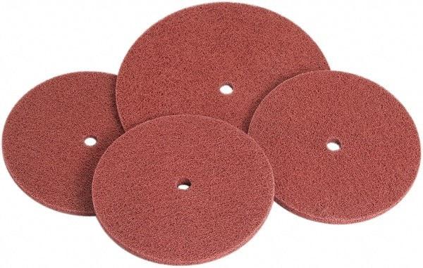Standard Abrasives - 8" Very Fine Grade Aluminum Oxide Deburring Disc - 1/2" Center Hole, Arbor Connection, Pink, 2,700 Max RPM - Americas Industrial Supply