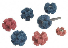 Standard Abrasives - 12 Piece Deburring Kit - 1-1/2" Diam Aluminum Oxide & Silicon Carbide, Medium & Very Fine Grade, Mandrel Connection, Shank Included - Americas Industrial Supply