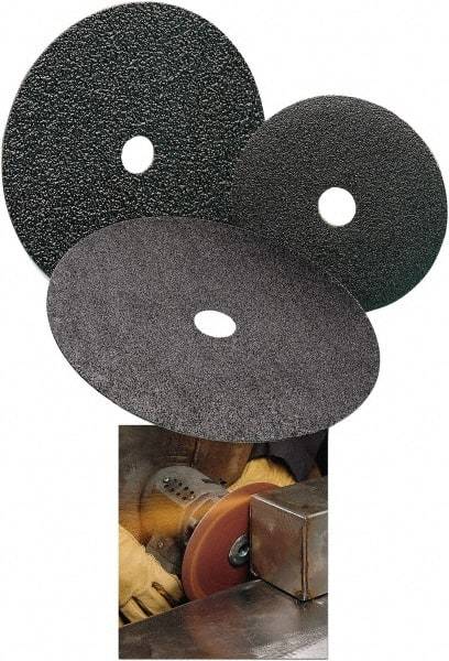 Standard Abrasives - 4-1/2" Diam 7/8" Hole 36 Grit Fiber Disc - Very Coarse Grade, Zirconia Alumina, 18,000 Max RPM, Series Z - Americas Industrial Supply