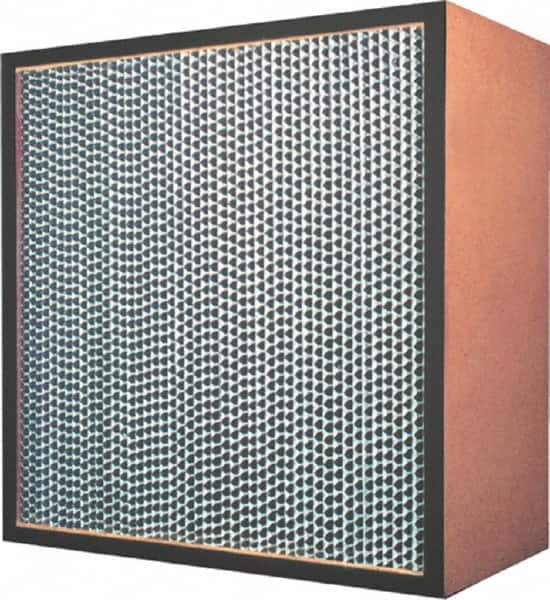 Made in USA - 24" High x 12" Wide 11-1/2" Deep, 99.97% Capture Efficiency, HEPA Air Filter - Microfiber Paper Media, Particle Board Frame, 250 FPM Max, 500 CFM, 220°F Max, Use with Hospitals & Clean Rooms - Americas Industrial Supply