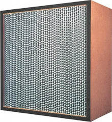 Made in USA - 23-3/8" High x 11-3/8" Wide 11-1/2" Deep, 99.97% Capture Efficiency, HEPA Air Filter - Microfiber Paper Media, Particle Board Frame, 500 FPM Max, 950 CFM, 180°F Max, Use with Hospitals & Clean Rooms - Americas Industrial Supply