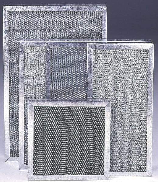 Made in USA - 10" Noml Height x 20" Noml Width x 2" Noml Depth, 76% Capture Efficiency, Permanent Air Filter - MERV 7, Aluminum Cloth & Mesh, Integrated Aluminum Frame, 300 Max FPM, 600 CFM, For Any Unit - Americas Industrial Supply