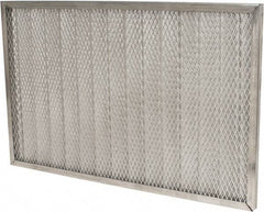 Made in USA - 16" Noml Height x 25" Noml Width x 1" Noml Depth, 71% Capture Efficiency, Permanent Air Filter - MERV 7, Aluminum Cloth & Mesh, Integrated Aluminum Frame, 300 Max FPM, 640 CFM, For Any Unit - Americas Industrial Supply