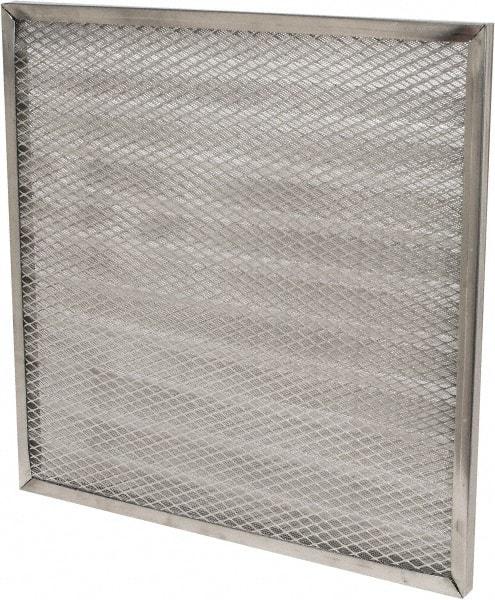 Made in USA - 20" Noml Height x 20" Noml Width x 1" Noml Depth, 71% Capture Efficiency, Permanent Air Filter - MERV 7, Aluminum Cloth & Mesh, Integrated Aluminum Frame, 300 Max FPM, 800 CFM, For Any Unit - Americas Industrial Supply