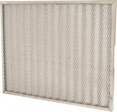 Made in USA - 20" Noml Height x 25" Noml Width x 1" Noml Depth, 71% Capture Efficiency, Permanent Air Filter - MERV 7, Aluminum Cloth & Mesh, Integrated Aluminum Frame, 300 Max FPM, 800 CFM, For Any Unit - Americas Industrial Supply