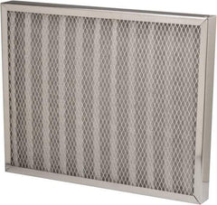 Made in USA - 16" Noml Height x 20" Noml Width x 2" Noml Depth, 76% Capture Efficiency, Permanent Air Filter - MERV 7, Aluminum Cloth & Mesh, Integrated Aluminum Frame, 300 Max FPM, 1,000 CFM, For Any Unit - Americas Industrial Supply