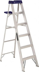 Louisville - 5 Steps, 6' High, Type I Rating, Aluminum Step Ladder - Americas Industrial Supply