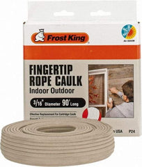 Frost King - 90' Long, Rope Caulk Weatherstripping - Gray - Americas Industrial Supply