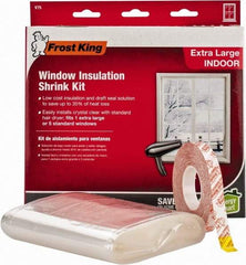Frost King - 210" Long x 62" Wide, Indoor Shrink Film and Tape Weather Kit Weatherstripping - Clear Plastic - Americas Industrial Supply