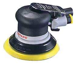 Dynabrade - 12,000 OPM, 18 CFM Air Consumption, Palm Air Orbital Sander - Round Pad, 1/4 NPT Inlet - Americas Industrial Supply