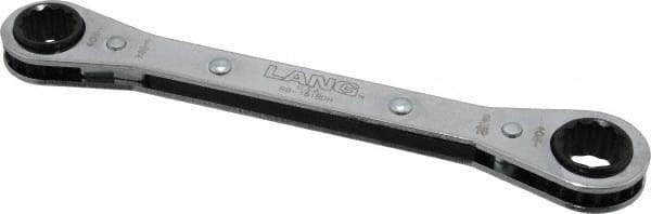 Lang - 1/2" x 9/16" 12 Point Ratcheting Box Wrench - Double End, 6-7/8" OAL, Steel - Americas Industrial Supply