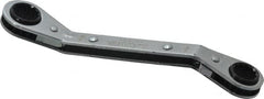 Lang - 1/2" x 9/16" 12 Point Reversible Ratcheting Offset Box Wrench - Double End, 6-3/4" OAL, Steel, 25° Offset - Americas Industrial Supply