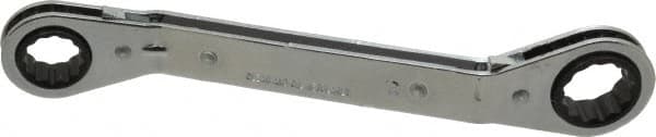 Lang - 5/8" x 3/4" 12 Point Reversible Ratcheting Offset Box Wrench - Double End, 8" OAL, Steel, 25° Offset - Americas Industrial Supply