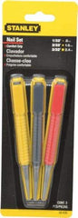 Stanley - 3 Piece, 1/32 to 3/32", Nail Punch Set - Comes in Carded - Americas Industrial Supply